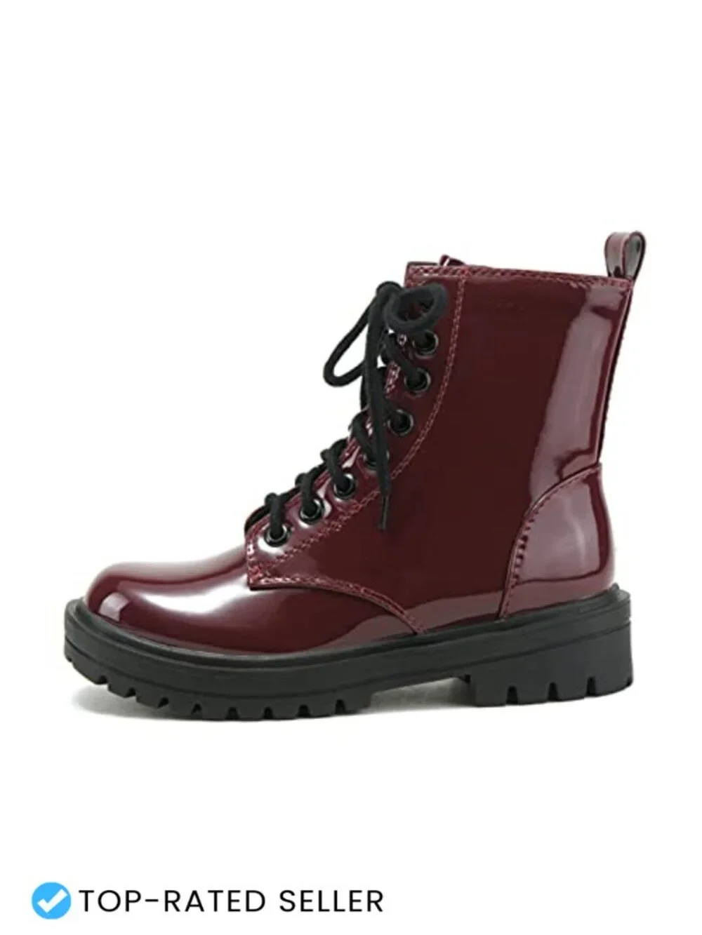 Soda Firm Lug Sole Combat Ankle Bootie Side Zipper